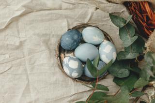 Rustic Easter Eggs in a Basket